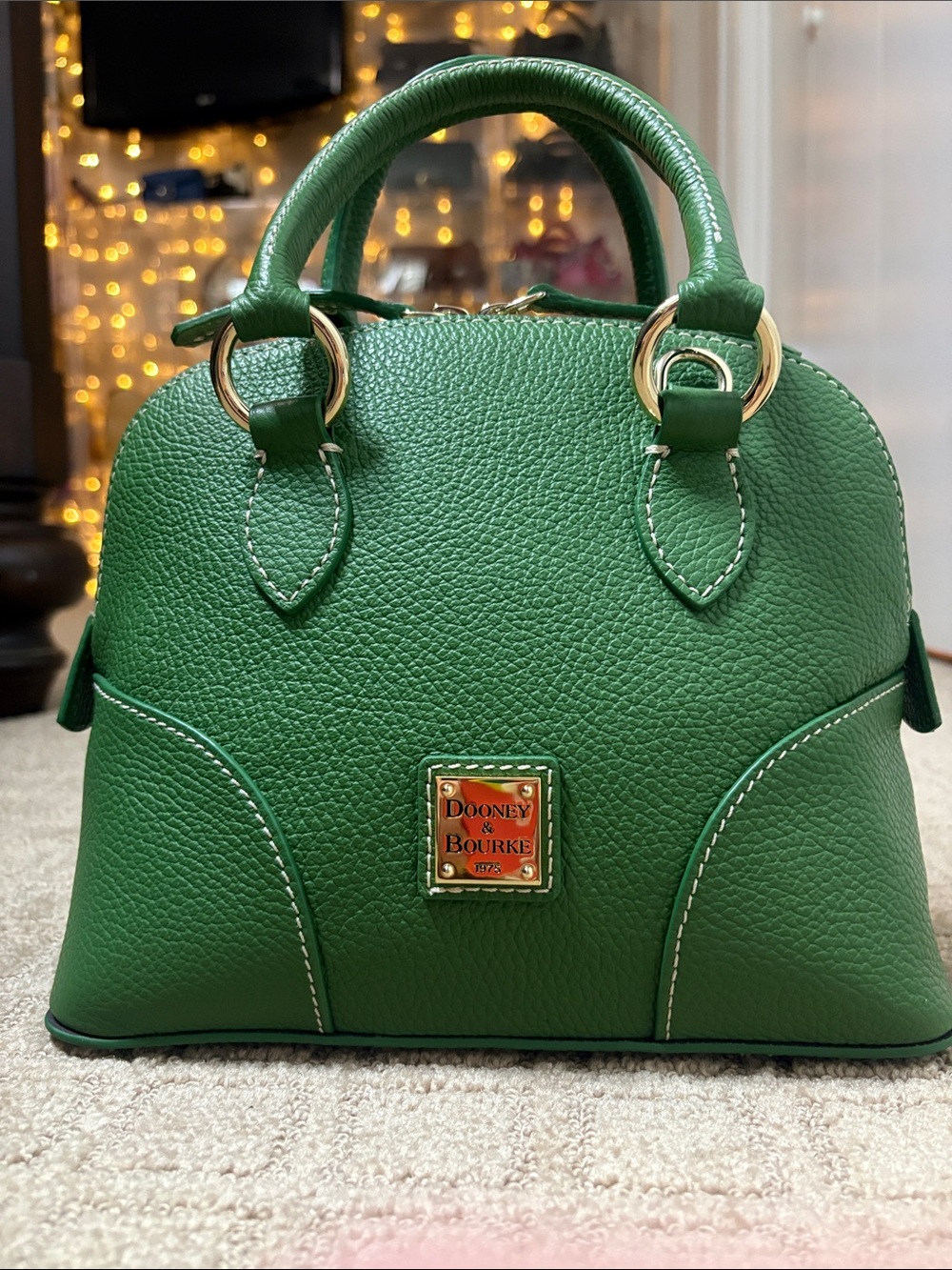 Dooney and Bourke Grass Green Small Satchel in Lucca Leather